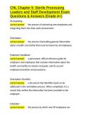 CHL Chapter 5 Sterile Processing Leaders and Staff Development Exam Questions & Answers &lpar;Grade A&plus;&rpar;&period;docx&NewLine;&NewLine;