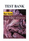 Test bank for An Introduction to Brain and Behavior&NewLine;by Bryan Kolb &lpar;Author&rpar;&comma; Ian Q&period; Whishaw &lpar;Author&rpar;&comma; G&period; Campbell Teskey &lpar;Author&rpar;  all pages fully covered with test questions and answers graded A&plus;