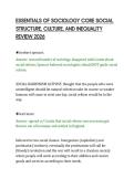 ESSENTIALS OF SOCIOLOGY CORE SOCIAL&NewLine;STRUCTURE&comma; CULTURE&comma; AND INEQUALITY&NewLine;REVIEW 2026