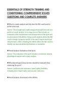 ESSENTIALS OF STRENGTH TRAINING AND&NewLine;CONDITIONING COMPREHENSIVE SOLVED&NewLine;QUESTIONS AND COMPLETE ANSWERS&NewLine;