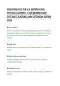 ESSENTIALS OF THE U&period;S&period; HEALTH CARE&NewLine;SYSTEM CHAPTER 1 CORE HEALTH CARE&NewLine;SYSTEM STRUCTURE AND OVERVIEW REVIEW&NewLine;2026