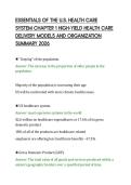 ESSENTIALS OF THE U&period;S&period; HEALTH CARE&NewLine;SYSTEM CHAPTER 1 HIGH-YIELD HEALTH CARE&NewLine;DELIVERY MODELS AND ORGANIZATION&NewLine;SUMMARY 2026&NewLine;