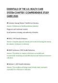ESSENTIALS OF THE U&period;S&period; HEALTH CARE&NewLine;SYSTEM CHAPTER 1 COMPREHENSIVE STUDY&NewLine;GUIDE 2026