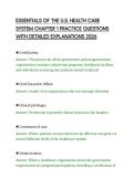 ESSENTIALS OF THE U&period;S&period; HEALTH CARE&NewLine;SYSTEM CHAPTER 1 PRACTICE QUESTIONS&NewLine;WITH DETAILED EXPLANATIONS 2026