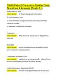 CMAA Patient Encounter- Review Exam Questions & Answers &lpar;Grade A&plus;&rpar;&period;docx&NewLine;&NewLine;