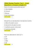 CMAA Review Practice Test 1 - Exam Questions & Answers &lpar;Grade A&plus;&rpar;&period;docx&NewLine;&NewLine;