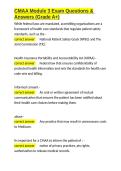 CMAA Module 3 Exam Questions & Answers &lpar;Grade A&plus;&rpar;&period;docx&NewLine;&NewLine;