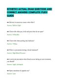 ESTHETICS ACTUAL EXAM QUESTIONS AND&NewLine;CORRECT ANSWERS COMPLETE STUDY&NewLine;GUID