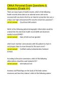 CMAA Personal Exam Questions & Answers &lpar;Grade A&plus;&rpar;&period;docx&NewLine;&NewLine;