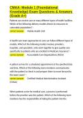 CMAA Module 1 &lpar;Foundational Knowledge&rpar; Exam Questions & Answers &lpar;Grade A&plus;&rpar;&period;docx&NewLine;&NewLine;