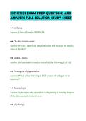 ESTHETICS EXAM PREP QUESTIONS AND&NewLine;ANSWERS FULL SOLUTION STUDY SHEET