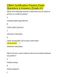 CMAA Certification Practice Exam Questions & Answers &lpar;Grade A&plus;&rpar;&period;docx&NewLine;&NewLine;