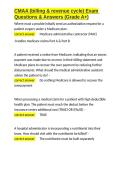 CMAA &lpar;billing & revenue cycle&rpar; Exam Questions & Answers &lpar;Grade A&plus;&rpar;&period;docx&NewLine;&NewLine;