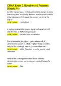 CMAA Exam 2 Questions & Answers &lpar;Grade A&plus;&rpar;&period;docx&NewLine;&NewLine;