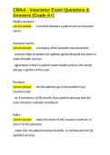 CMAA - Insurance Exam Questions & Answers &lpar;Grade A&plus;&rpar;&period;docx&NewLine;&NewLine;