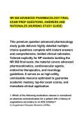 NR 568 ADVANCED PHARMACOLOGY FINAL &NewLine;EXAM PREP QUESTIONS&comma; ANSWERS AND &NewLine;RATIONALES &lpar;NURSING STUDY GUIDE&rpar;