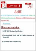 AHIP 2027 Medicare Certification&colon; Complete Study Guide with 146 Practice Questions & Rationales &lpar;AHIP&rpar; Guarantee Pass &lpar;Updated Pdf&rpar;&NewLine;