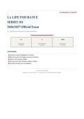  LA LIFE INSURANCE SERIES 101 EXAM Actual Exam 2026&sol;2027 &ndash; Complete Exam-Style Questions &vert; 100&percnt; Verified &ndash; Pass Guaranteed &ndash; A&plus; Graded