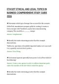 ETH&sol;321T ETHICAL AND LEGAL TOPICS IN&NewLine;BUSINESS COMPREHENSIVE STUDY GUIDE&NewLine;2026