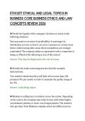 ETH&sol;321T ETHICAL AND LEGAL TOPICS IN&NewLine;BUSINESS CORE BUSINESS ETHICS AND LAW&NewLine;CONCEPTS REVIEW 2026