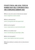 ETH&sol;321T ETHICAL AND LEGAL TOPICS IN&NewLine;BUSINESS HIGH-YIELD CORPORATE ETHICS&NewLine;AND COMPLIANCE SUMMARY 2026