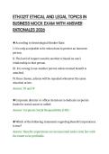 ETH&sol;321T ETHICAL AND LEGAL TOPICS IN&NewLine;BUSINESS MOCK EXAM WITH ANSWER&NewLine;RATIONALES 2026