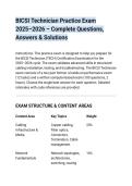 BICSI Technician Practice Exam&NewLine;2025&ndash;2026 &ndash; Complete Questions&comma;&NewLine;Answers & Solutions