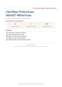 CLUB PILATES WRITTEN EXAM Actual Exam 2026&sol;2027 &ndash; Complete Exam-Style Questions &vert; 100&percnt; Verified &ndash; Pass Guaranteed &ndash; A&plus; Graded