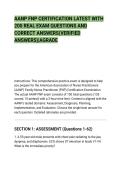 AANP FNP CERTIFICATION LATEST WITH&NewLine;200 REAL EXAM QUESTIONS AND&NewLine;CORRECT ANSWERS&lpar;VERIFIED&NewLine;ANSWERS&rpar;&vert;AGRADE