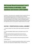 RN Concept-Based Assessment Level 3&NewLine;Online Practice A with NGN &ndash; Exam&NewLine;Questions and Answers &lpar;2026 Update&rpar;