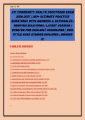ATI COMMUNITY HEALTH PROCTORED EXAM &NewLine;2026-2027 &vert; 260&plus; ULTIMATE PRACTICE &NewLine;QUESTIONS WITH ANSWERS & RATIONALES &vert; &NewLine;VERIFIED SOLUTIONS &vert; LATEST VERSION &vert; &NewLine;UPDATED PER 2026-2027 GUIDELINES &vert; NGN&NewLine;STYLE CASE STUDIES INCLUDED &vert; GRADED &NewLine;A&plus;