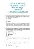 Test Bank for Roach&rsquo;s &NewLine;Introductory Clinical &NewLine;Pharmacology&NewLine;11thedition&NewLine;-comprehensive-2022-2023