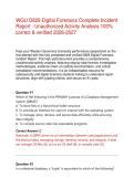 WGU D829 Digital Forensics Complete Incident Report &vert; Unauthorized Activity Analysis 100&percnt; correct & verified