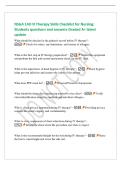 NSGA 149 IV Therapy Skills Checklist for Nursing&NewLine;Students questions and answers Graded A&plus; latest&NewLine;update&NewLine;What should be checked in the patient's record before IV therapy&quest; -&NewLine; Check for orders&comma; any limitations&comma; and history of allergies&period;&NewLine;What is t