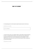 BIO 101 INTRODUCTION QUESTIONS AND VERIFIED ANSWERS