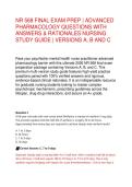 NR 568 FINAL EXAM PREP 2026 &vert; ADVANCED PHARMACOLOGY QUESTIONS WITH ANSWERS & RATIONALES NURSING STUDY GUIDE &vert; VERSIONS A&comma; B AND C