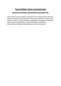 Texas Athletic Trainer Licensing Exam&NewLine;Questions and Answers with Rationales&vert; Guaranteed Pass&NewLine;