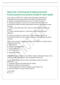 NSGD 2216- Critical Inquiry & Evidence Informed&NewLine;Practice questions and answers Graded A&plus; latest update&NewLine;In the context of NSGD 2216&comma; which of the following best describes the&NewLine;relationship between nursing research and evidence-informed practice&quest;&NewLine;A&period; Nurs
