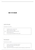 BIO 101 EXAM 1 QUESTIONS AND VERIFIED ANSWERS