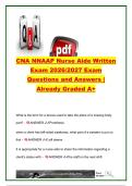 CNA NNAAP Nurse Aide Written Exam 2026&sol;2027 &vert; 200&plus; Questions & Answers &vert; Patient Care&comma; Safety&comma; Infection Control&comma; Vital Signs & Resident Rights &vert; NNAAP