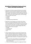 NSG 3280 Exam 4-Pathophysiology Questions and Correct Answers&vert; Latest Update&vert; Guaranteed Pass