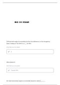 BIOLOGY 101 EXAM 3 QUESTIONS AND VERIFIED ANSWERS
