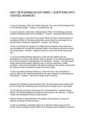 NUR 138 PHARMACOLOGY WEEK 1 QUESTIONS WITH VERIFIED ANSWERS