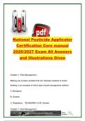 National Pesticide Applicator Certification Core Exam 2026&sol;2027 &vert; 80&plus; Questions & Answers &vert; IPM&comma; FIFRA&comma; Labels&comma; PPE&comma; Safety & Application Procedures &vert; National Pesticide Applicator Certification