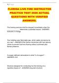 FLORIDA LIVE FIRE INSTRUCTOR &NewLine;PRACTICE TEST 2026 ACTUAL &NewLine;QUESTIONS WITH VERIFIED &NewLine;ANSWERS&period; FLORIDA LIVE FIRE INSTRUCTOR &NewLine;PRACTICE TEST 2026 ACTUAL &NewLine;QUESTIONS WITH VERIFIED &NewLine;ANSWERS&period; 
