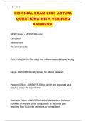 IHS FINAL EXAM 2026 ACTUAL &NewLine;QUESTIONS WITH VERIFIED &NewLine;ANSWERS&period;