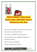 OSFM HAZMAT State Exam 2026&sol;2027 &vert; 100&plus; Questions & Answers &vert; ERG&comma; PPE&comma; Decontamination&comma; DOT Hazard Classes & Tankers &vert; OSFM