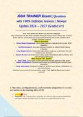ISSA TRAINER Exam &vert; Questions with 100&percnt; Definitive Answers &vert; Newest Update 2026 &ndash; 2027 &lpar;Graded A&plus;&rpar;&NewLine;