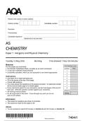AQA AS Level June 2026 Chemistry Paper 1 Question Paper