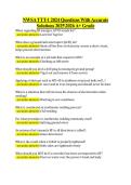 NWSA TTT-1 2024 Questions With Accurate &NewLine;Solutions 20252026 A&plus; Grade
